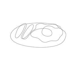 Breakfast one Line Drawing, Wall Art Posters, hand drawn vector illustration of a bread