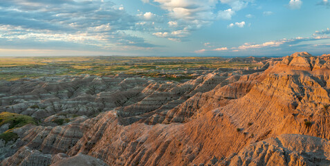 Early morning light in the Badlands National Park - overlook