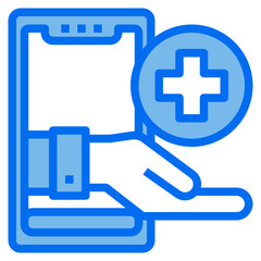 Fototapeta premium smathphone blue line icon