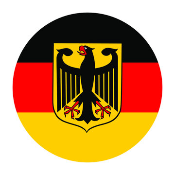 Germany vector flag circle banner. Germany flag badge illustration isolated on white background. 
