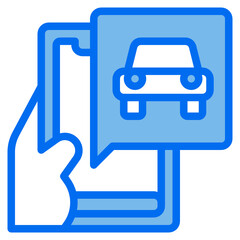 car blue line icon