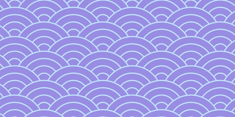 Seamless japanese geometrical pattern. Repeating asian nature textured. Soft metal pink gradient color. Vector illustration.