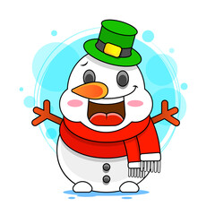 Snow Man print stock illustration on a white background. For design, decoration