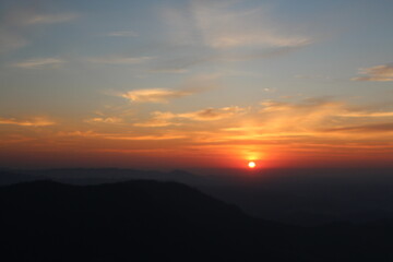 sunset in the mountains