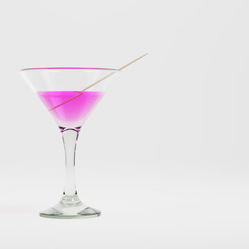 Coctail with toothstick on bright background
