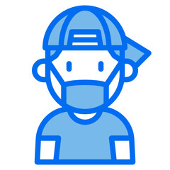 kid blue line icon