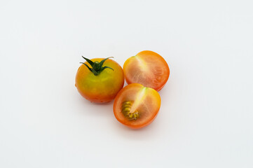 Fresh tomato isolated on white background.