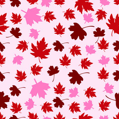 Maple leaf seamless pattern for background, fabric motif, or wallpaper