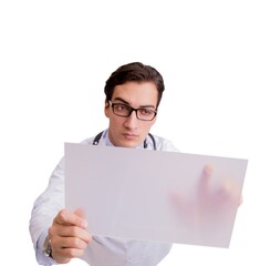 Male doctor isolated on the white background