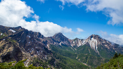 Obraz na płótnie Canvas 硫黄岳山頂から望む八ヶ岳連峰