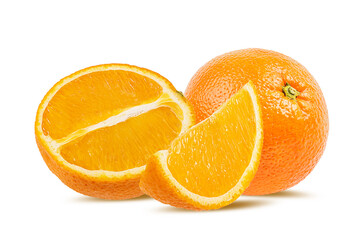 Oranges isolated on white background with clipping path
