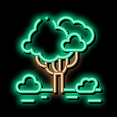 jungle forest tree neon light sign vector. Glowing bright icon jungle forest tree sign. transparent symbol illustration