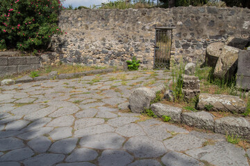 architecture and old buildings of Italy in the city of Ischia in the daytime