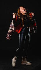 Fashion girl in modern clothes