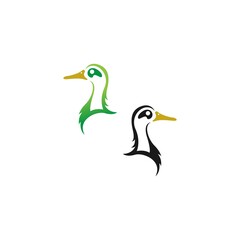 Duck icon logo design concept template illustration