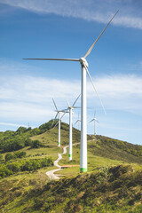 Windmills at the top of Oiz mountain at Bizkaia; Basque Country.