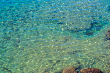 rippling waters of the Tyrrhenian Sea in Ischia Italy