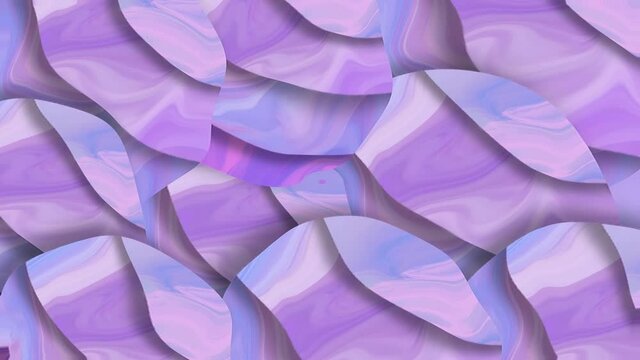 Purple smooth waves fluid abstract motion blurred background. 3d