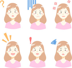 女性のリアクションバリエーション