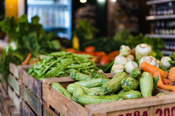 local organic vegetable store, zucchini, courgette, baby marrow, zucchini, Cucumber