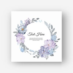 round flower frame with lilac flowers