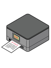 家庭用のパソコン用プリンター複合機（印刷中）