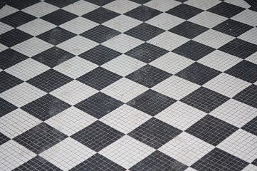 Obraz premium black and white checkered background
