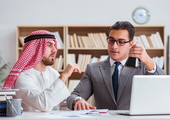 Diverse business concept with arab businessman