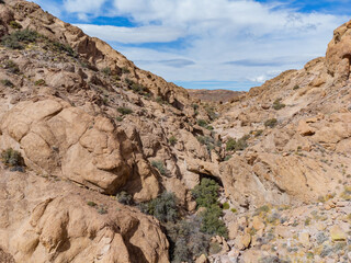 Aerial view of the Beautiful nature arch on the El Dorado Trail