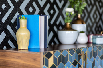 Retro home decor with books