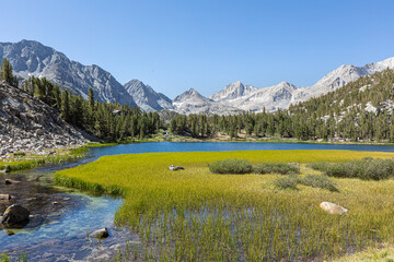 Mountains with lake, Little Lakes Valley Trailhead (Gem Lakes), Sierra Nevada © PetraJPhoto