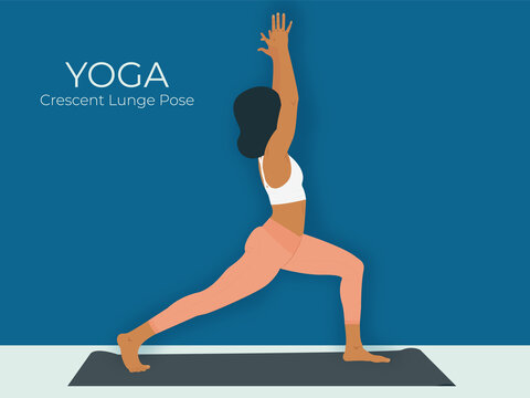 Woman doing crescent lunge yoga pose