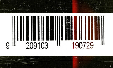 scanner ray on the bar code