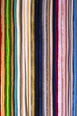 textile production swatches, close up