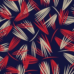 Red Floral Brush strokes Seamless Pattern Background