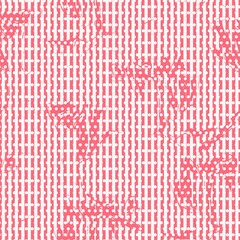 Red Botanical Floral Seamless Pattern with striped Background