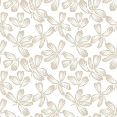 Brown Floral Brush strokes Seamless Pattern Background