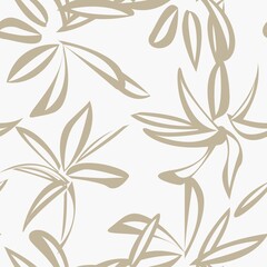 Fototapeta na wymiar Brown Floral Brush strokes Seamless Pattern Background