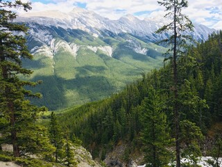 Stunning views of Banff National Park from Sulfur mountain ridge