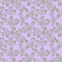 Purple Floral Brush strokes Seamless Pattern Background