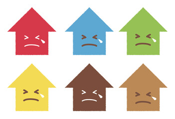 Clip art of crying houses.