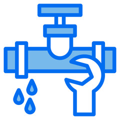 pipe blue line icon