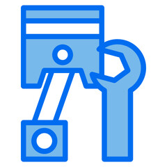 piston blue line icon