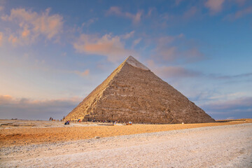 Fototapeta na wymiar Landscape view of the Pyramids of Giza, Cairo Egypt