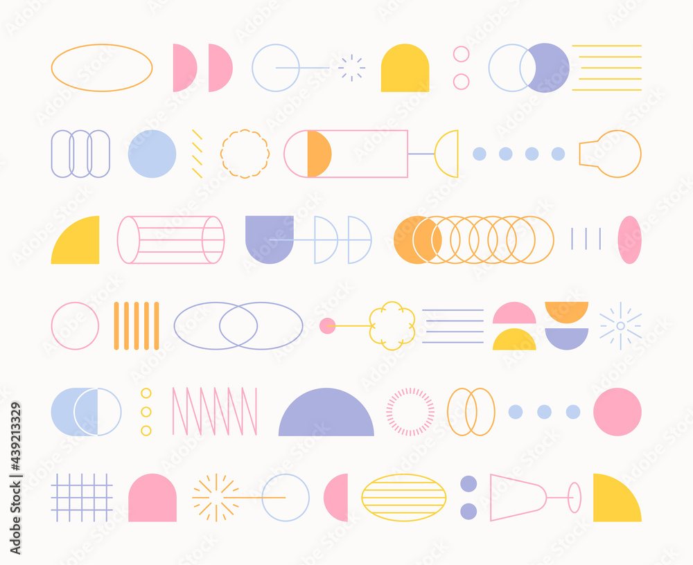 Wall mural abstract symbol pattern listed as a design with disassembled shapes. a bright and cute design with p