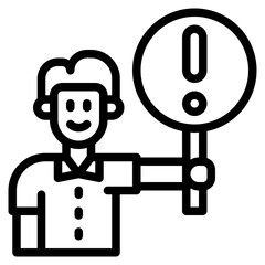 warning outline style icon