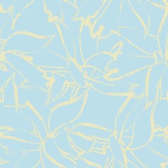 Fototapeta premium Pastel Floral Brush strokes Seamless Pattern Background