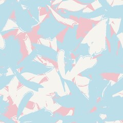 Pastel Floral Brush strokes Seamless Pattern Background