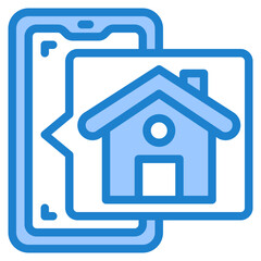 smartphone blue style icon