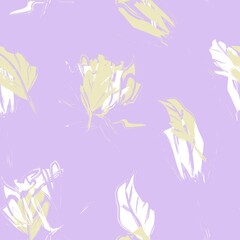 Fototapeta na wymiar Pastel Floral Brush strokes Seamless Pattern Background